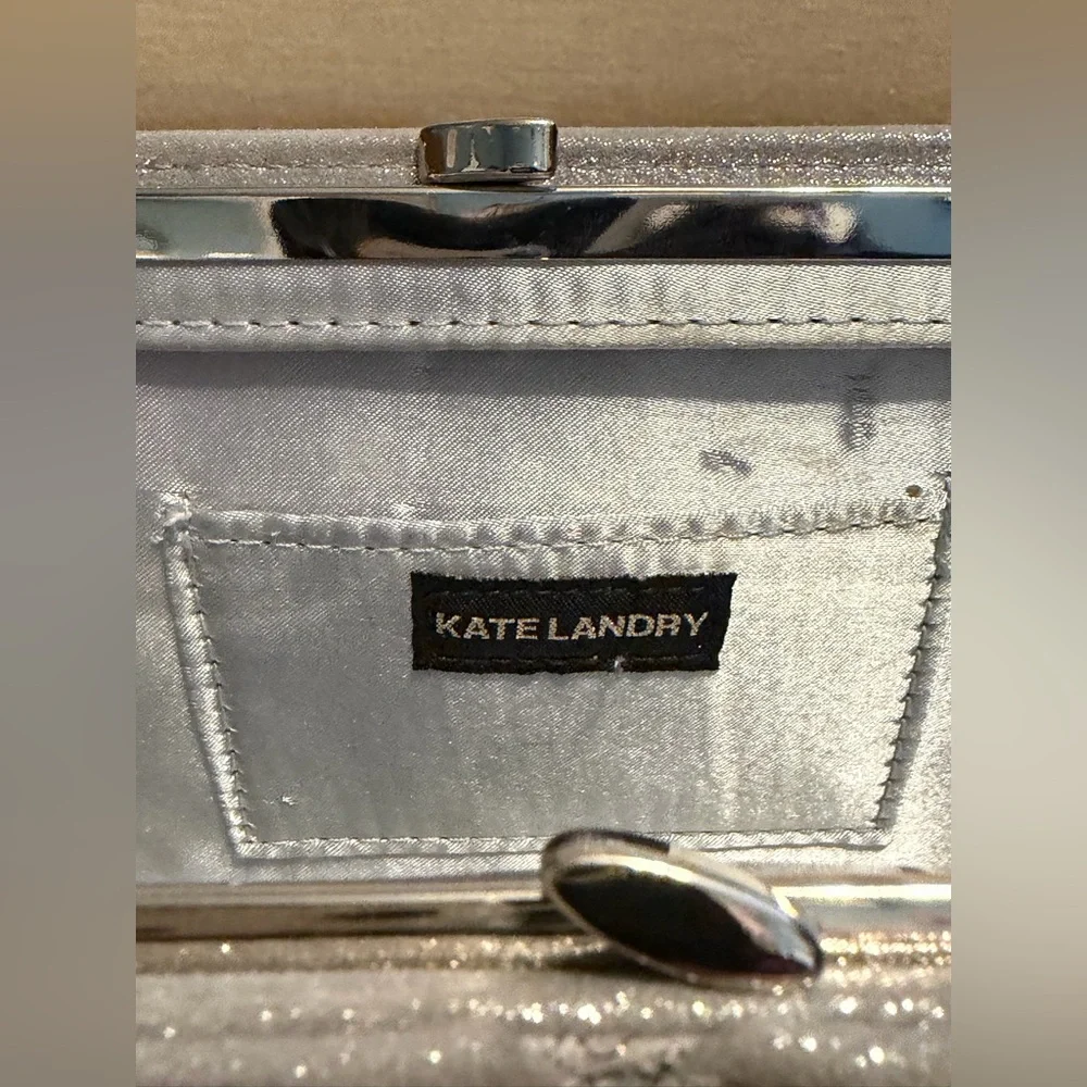 Kate Landry Silver Evening Convertible Clutch